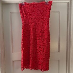 Zara Vibrant Red Lace Dress